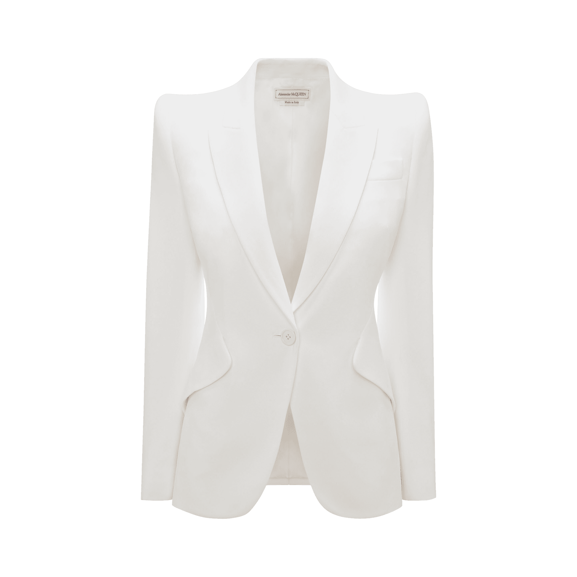 Alexander McQueen Peak Shoulder Leaf Crepe Jacket