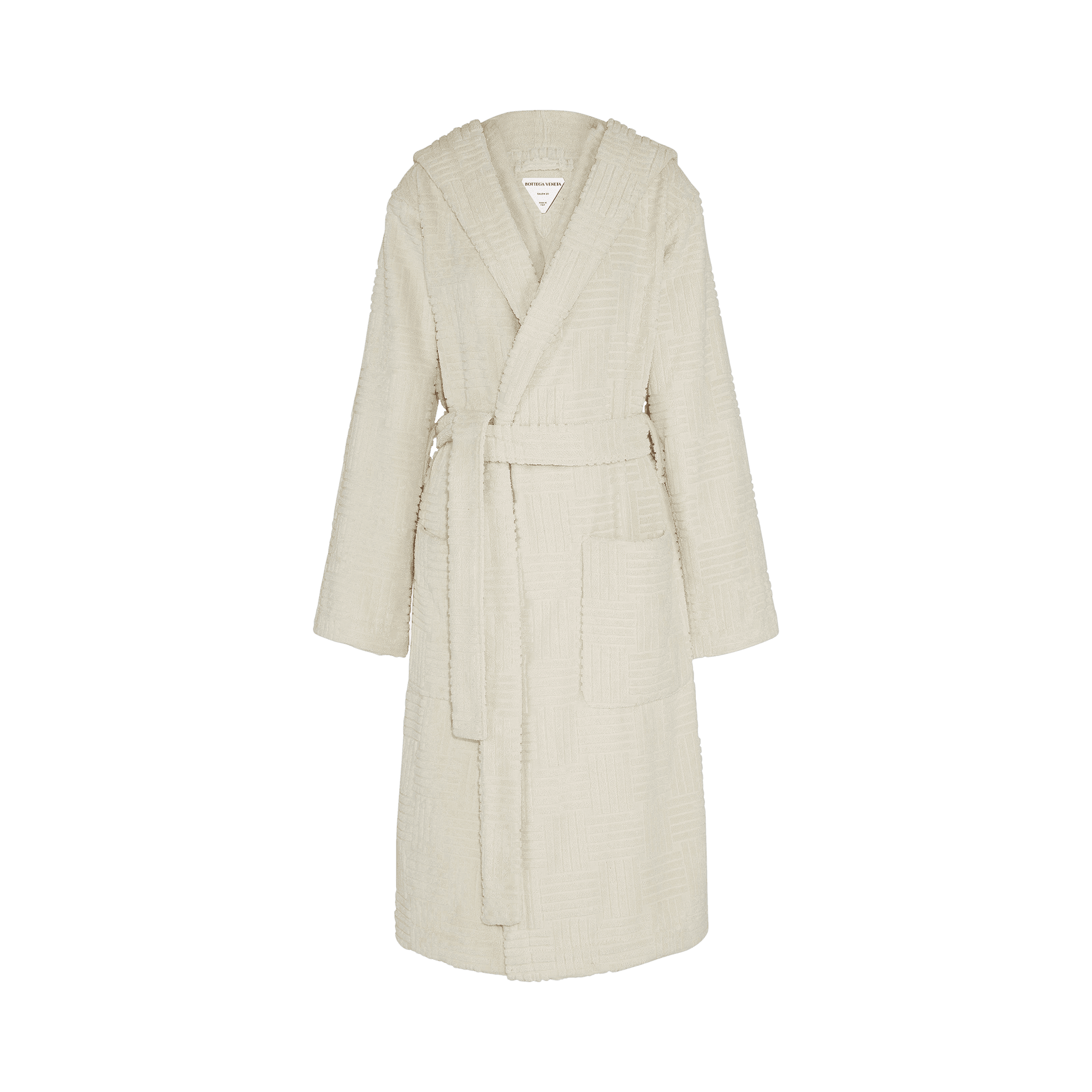 Bottega Veneta Intreccio Pattern Cotton Bathrobe